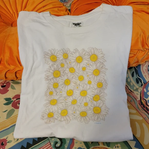 Tennessee River Gold Daisy T-Shirt ~Retro ~Y2K ~ GUC ~ Wmn XL ~ USA 100% Cotton - Picture 10 of 16